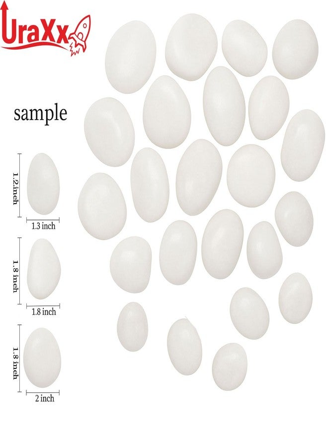 UraXx Polished White Pebbles Glossy Stones (2.5-4cm) | Natural Decorative River Rocks for Aquarium, Garden, Fish Tank, Vase Fillers, Home Decor, Craft Use (White-1KG) - Image 3